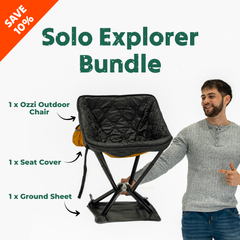 Solo Explorer Bundle compact camping chair with seat cover and ground sheet for solo adventurers